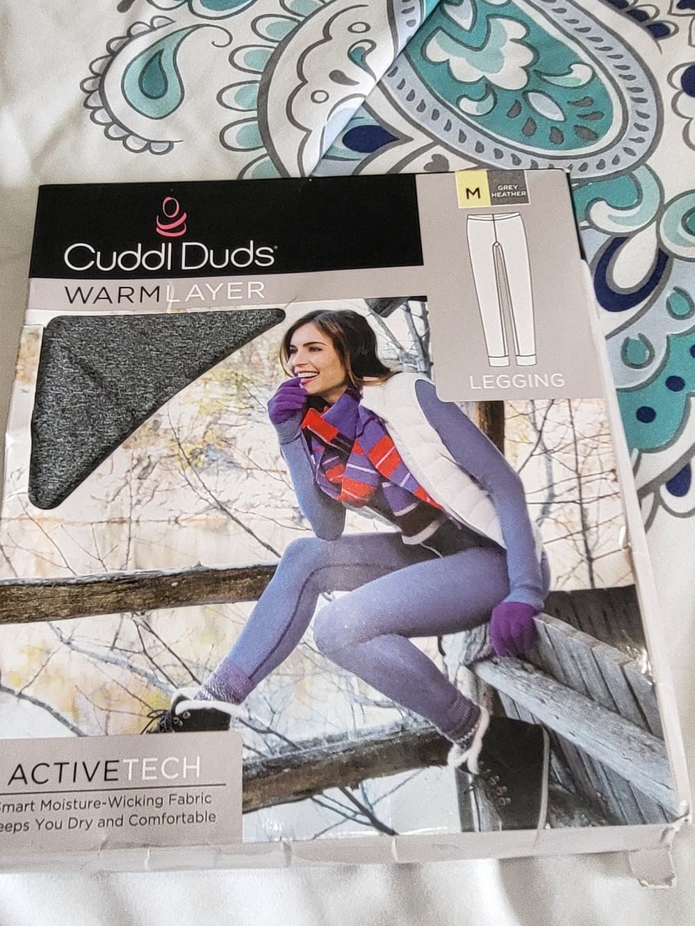 Cuddl Duds ActiveTech Heather Grey Leggings Packaging